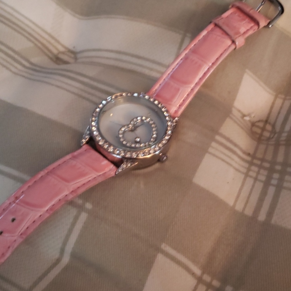 Silver tone heart Watch